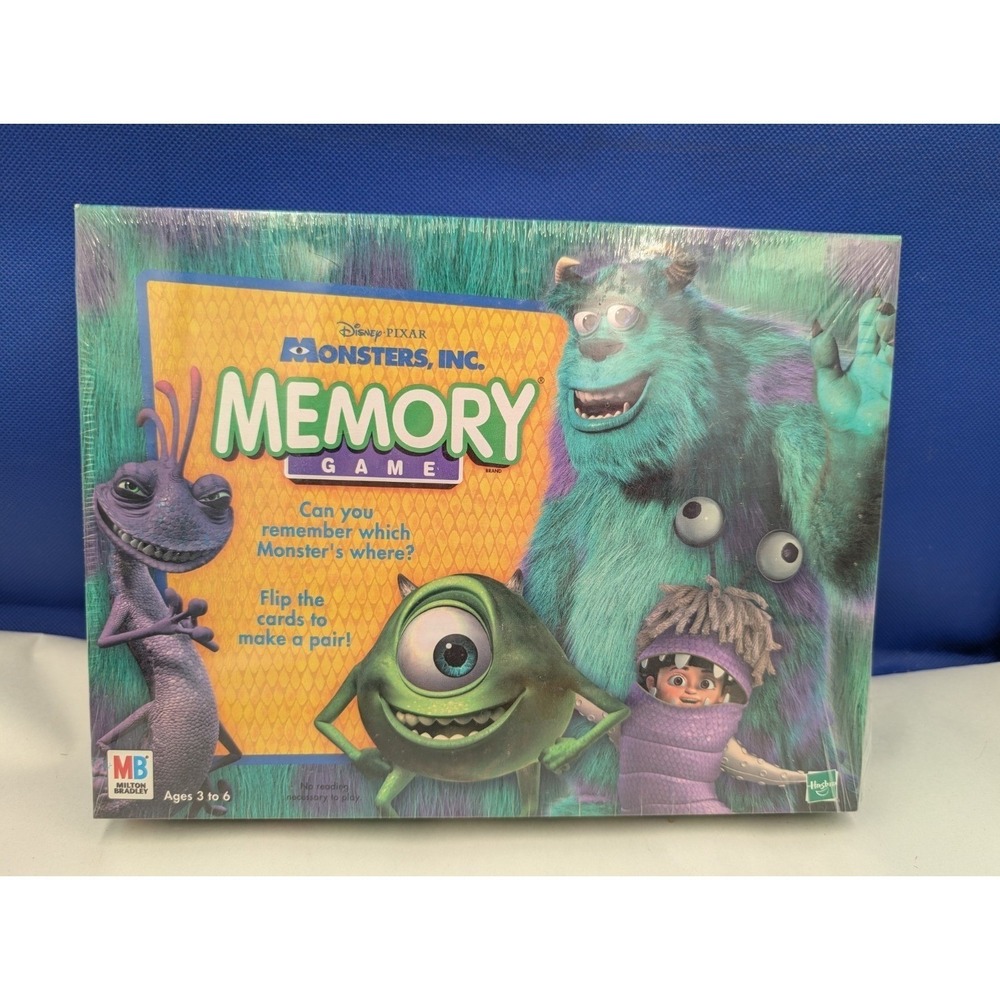 Disney Monsters Inc Memory Game New Sealed Vintage 2001 Hasbro Milton Bradley